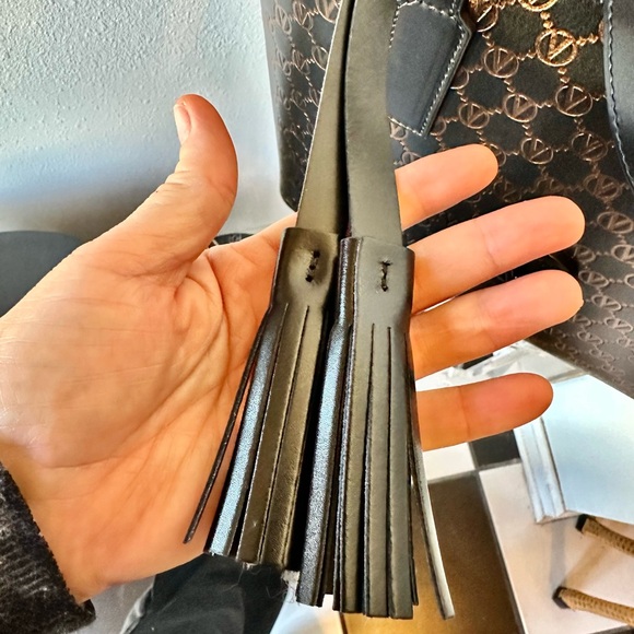 Valentino Black and Brown Logo Tote - Picture 9 of 11